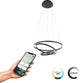 Eglo connect.z lobinero-z smart hanglamp - ø 58 cm - zwart wit - instelbaar wit licht - dimbaar - zigbee
