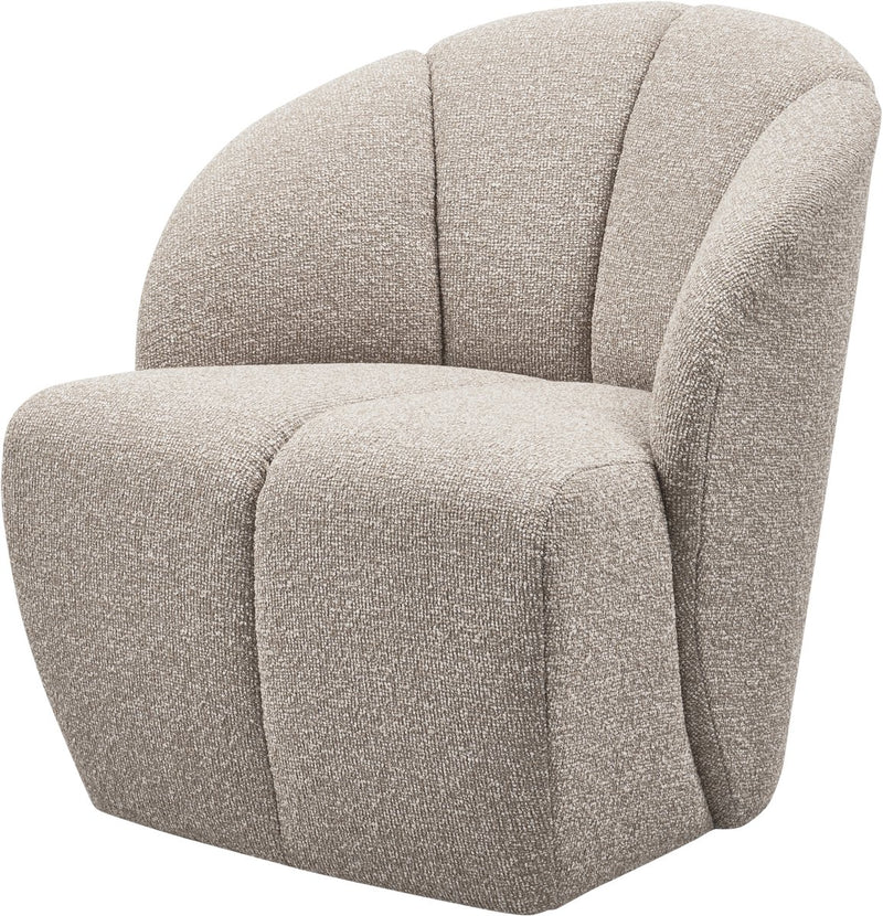 Sillón giratorio Woood mojo - bouclé - beige melange - 75x68x77