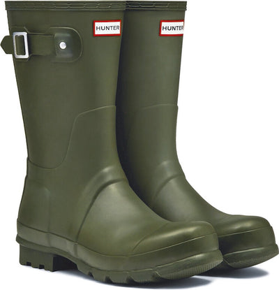 Hunter - stivali da pioggia da uomo - corti originali - verde oliva - taglia 47eu