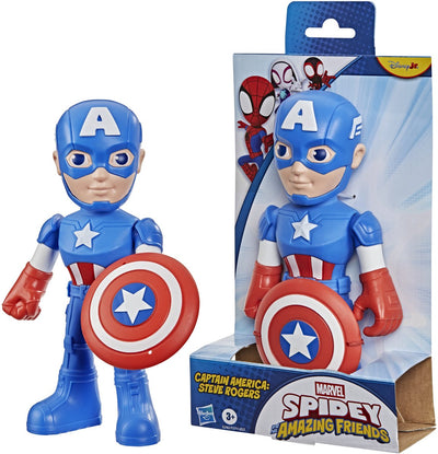 Marvel spidey and his amazing friends captain america - action figure 23cm