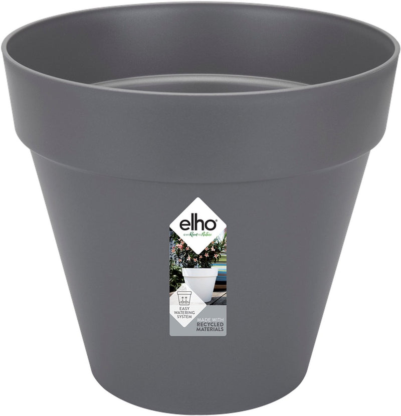Elho loft urban round 25 - macetero de exterior - ø 24,5 x h 22,0 cm - antracita