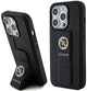 Guess saffiano strass - custodia per iPhone 15 pro max - supporto con impugnatura - nera - protezione elegante