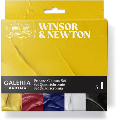 Winsor Newton 2190618 Set di colori acrilici Galeria – 5x60ml | vernice acrilica di alta qualità per la miscelazione CMYK