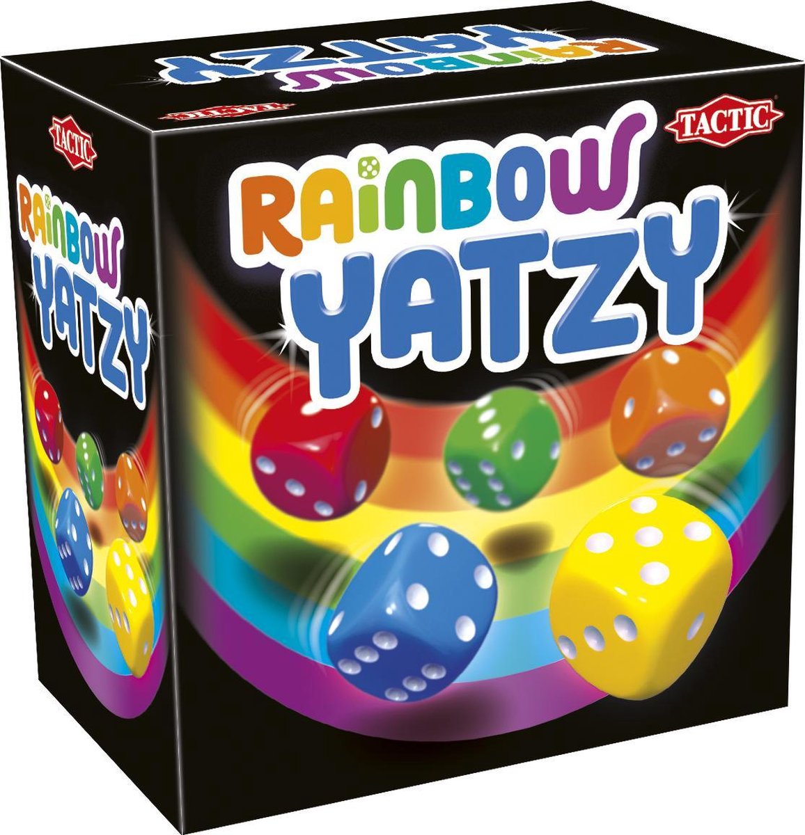 Tactic Rainbow Yatzy – Gioco di dadi – Gioco colorato per famiglie – con intarsio arcobaleno e spiegazione QR – a partire da 6 anni – 2 o più giocatori