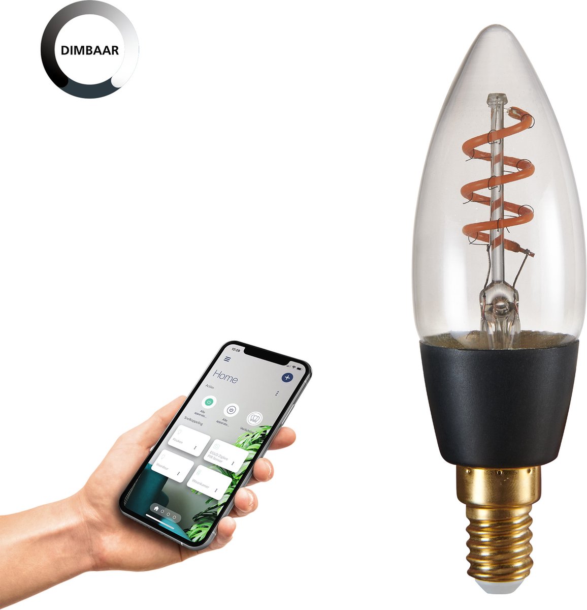 Lámpara LED Eglo e14 vela connect.z - 150lm - regulable - 2000k - humo (c35)