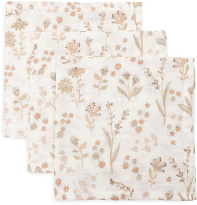 Jollein - panno per la bocca idrofilo 31x31 cm - salviettine per il ruttino - 3 pezzi - fiorito