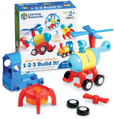 Risorse didattiche 1-2-3 build it!™ elicottero-treno-razzo - 2+