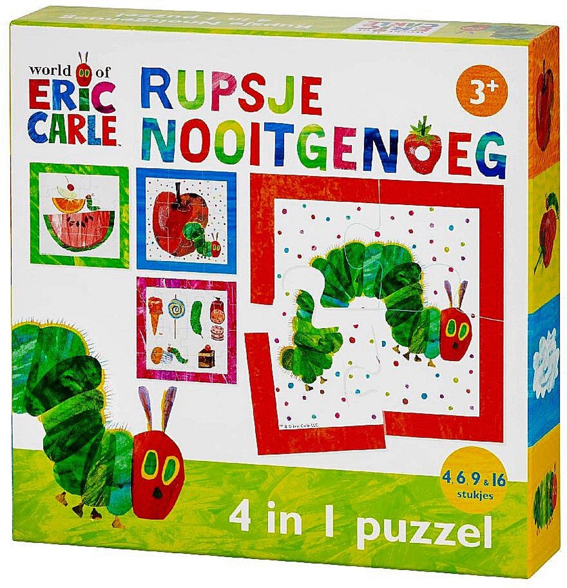 Bambolino caterpillar never enough puzzle 4 in 1 educational toddler toy - children's puzzle 4x6x9x16 pieces learning to puzzle - gift tip puzzle 3 years and older - toys