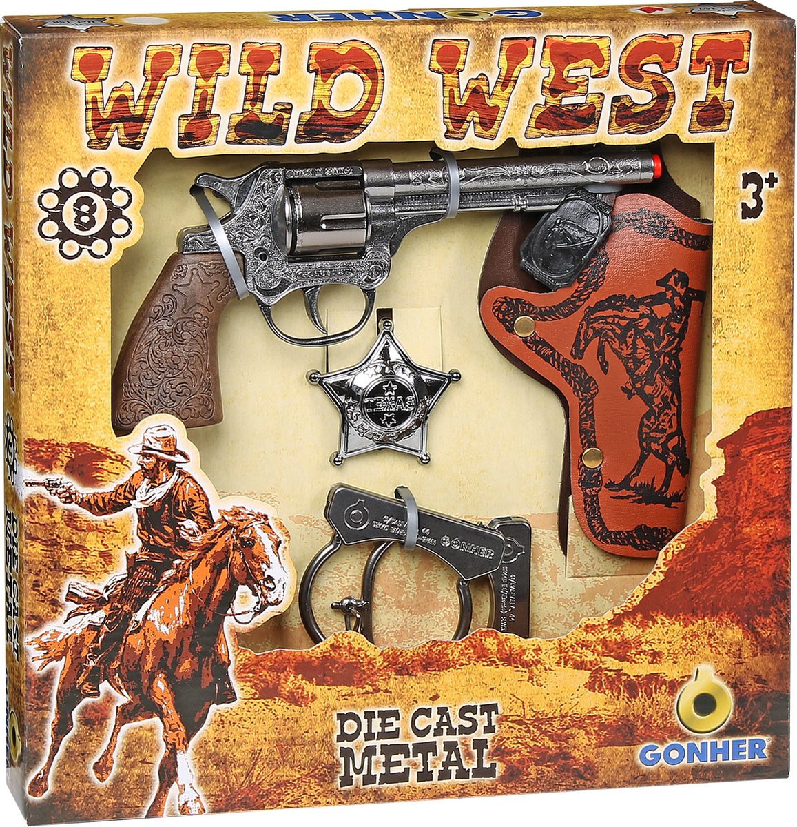 Set da gioco cowboy Gonher da 4 pezzi
