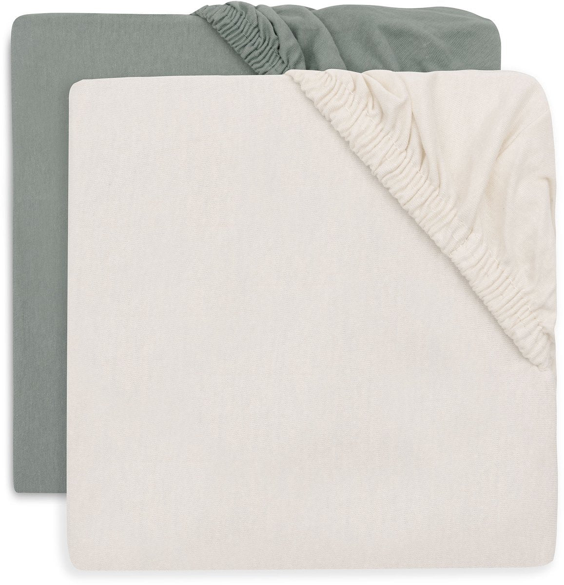 Jollein lenzuolo con angoli per letto - 70 75x140 150 cm - jersey - verde acqua avorio