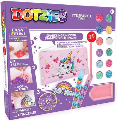 Set artigianale Diamond dotz® Diamond Dotz - baby unicorno - giocattolo per pittura con diamanti.