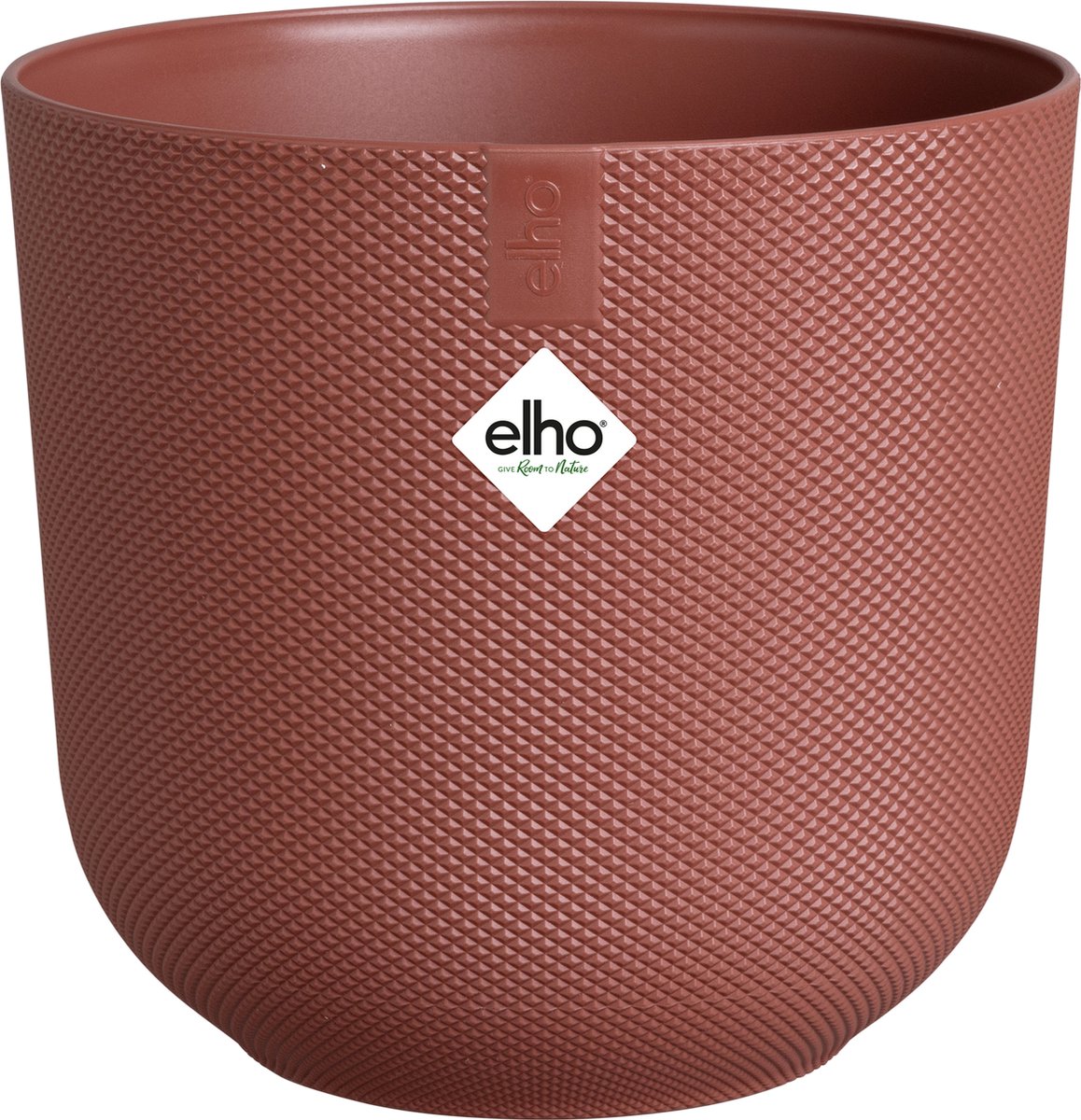 Elho jazz rond 26 bloempot voor binnen - woonaccessoire van 100% gerecycled plastic - ø 26 x h 24.2 cm - toscaans rood