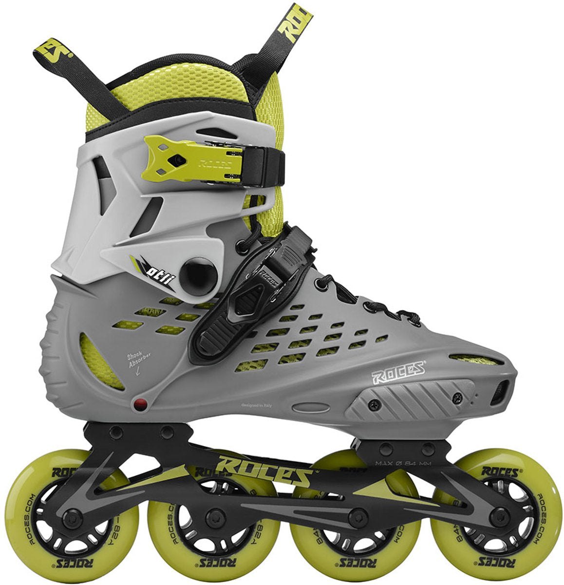 Roces otli 84 skeelers - inline skates - volwassenen - grijs geel - maat 47