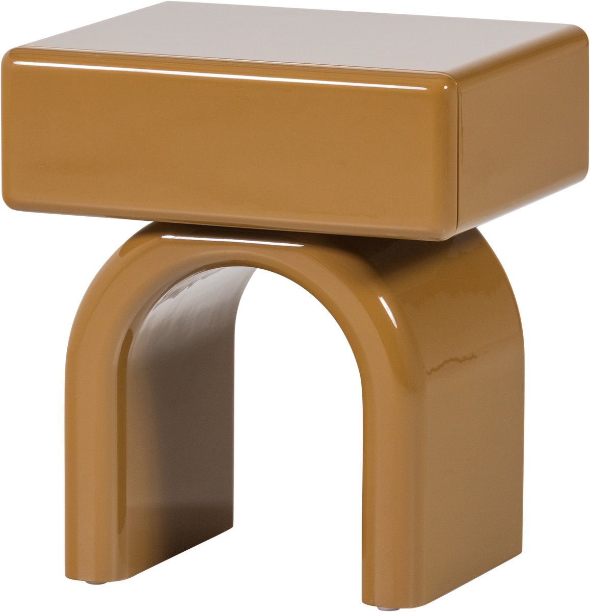 Comodino Woood Zorel - legno - giallo miele lucido - 40x57x50