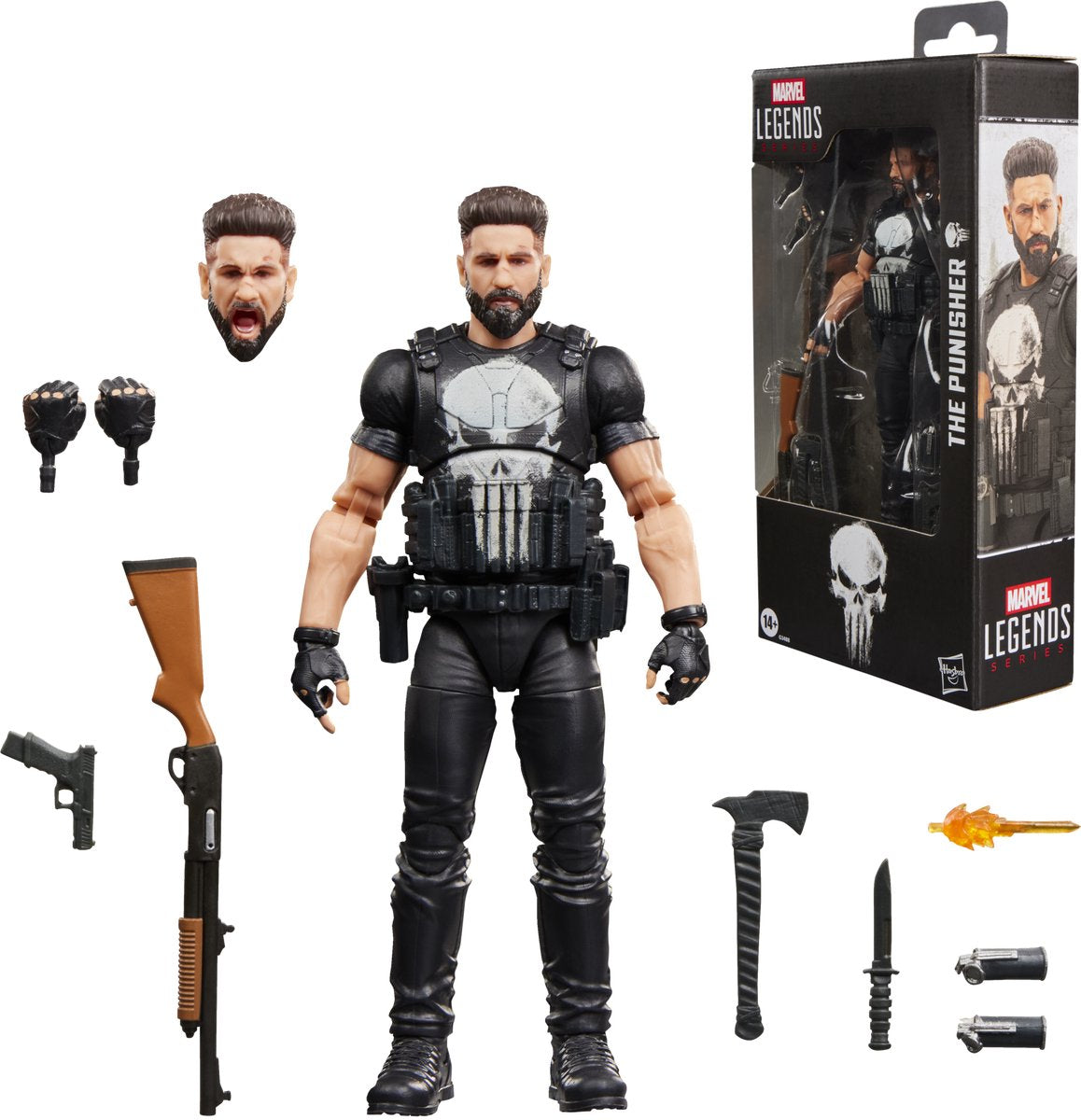 Marvel legends series Punisher, The Punisher, figura de acción coleccionable, set de 15 cm.
