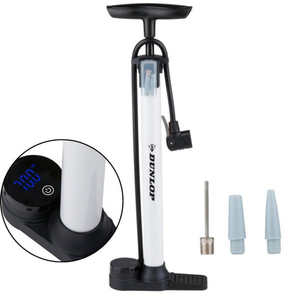 Pompa da bicicletta digitale Dunlop con manometro - pompa da bicicletta adatta per valvola Schrader Presta - pompa a sfera 120 psi 8,3 bar - inclusi adattatori per valvola e ago