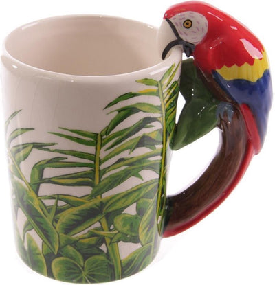 Tazón de cerámica de mango de loro formado