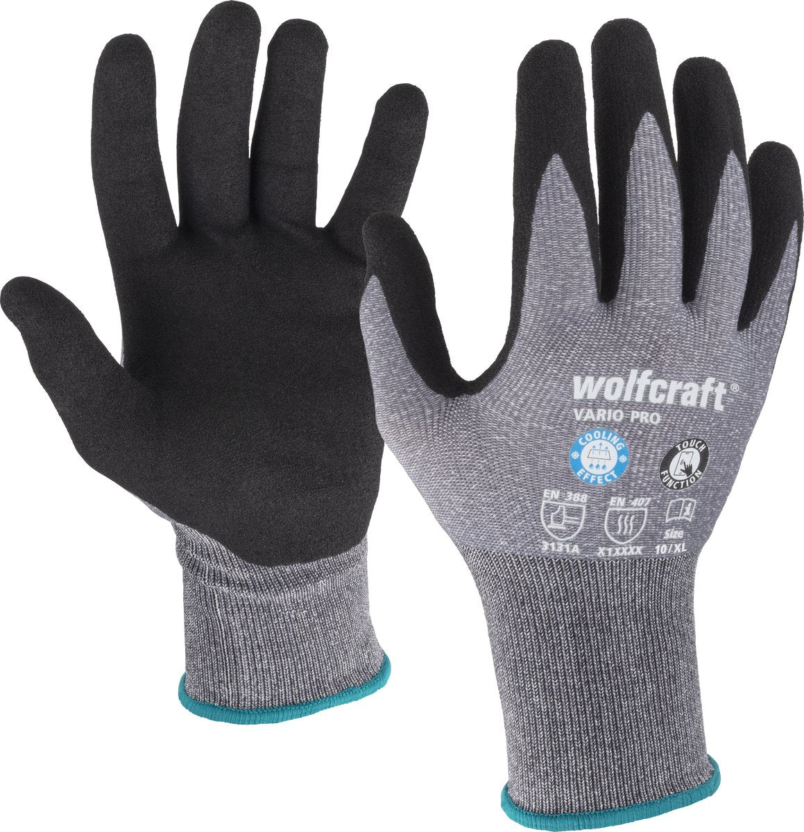 Wolfcraft - werkhandschoenen maat xl - thermatech - nitril - handschoenen maat 10 - 4984000