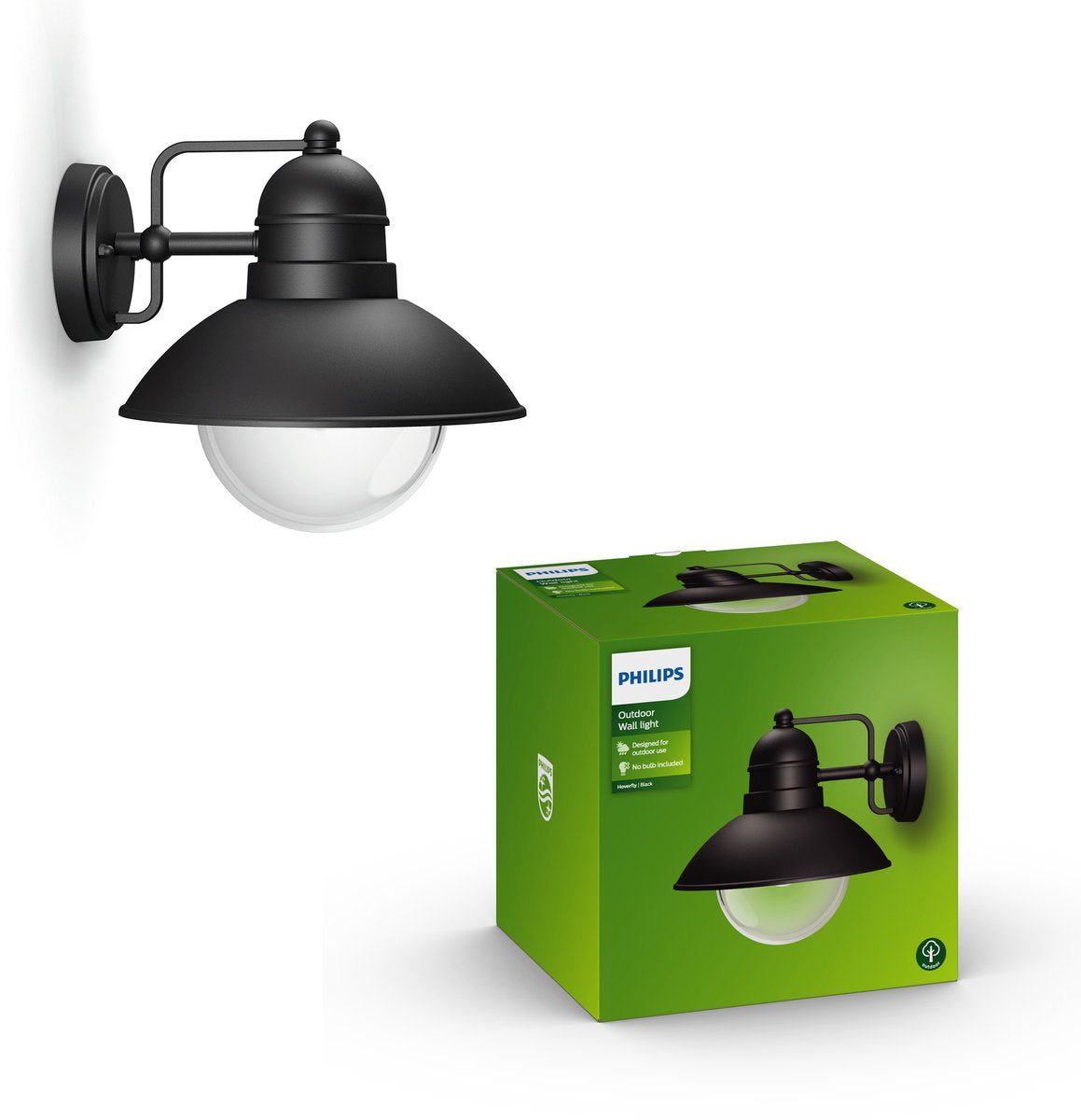Philips led philips hoverfly buitenwandlamp - zwart