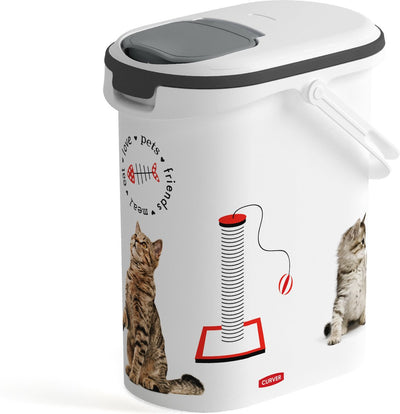 Contenitore per alimenti per gatti Curver - 10l - 4kg - 30x19x35cm - bianco grigio