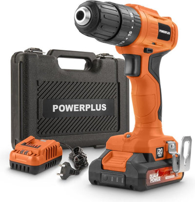 Avvitatore a batteria Powerplus Dual Power e trapano a percussione powdpo1110 - avvitamento, foratura a percussione e perforazione - 20 V, 30 nm, con batteria e caricabatterie