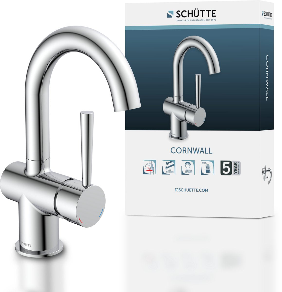 Schütte Schütte Washbasin Mixer Cornwall Chrome