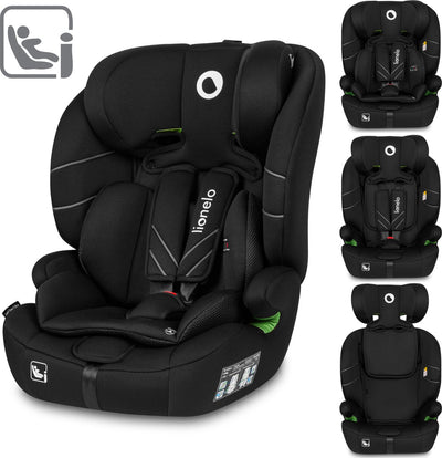 Lionelo levi - autostoel - vanaf 1,5 tot 12 jaar (76-150 cm 9-36 kg groep 1 2 3) - comfortabele brede zitting - memory foam - 10-standen hoofdsteun - i-size autostoeltje