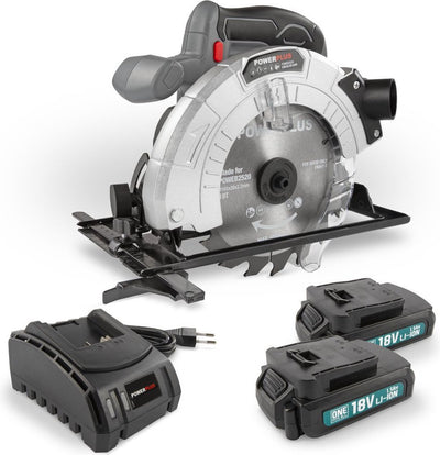 Sierra circular powerplus powebcss2 - 18v - incl. 2x batería 18v 1.5ah + cargador