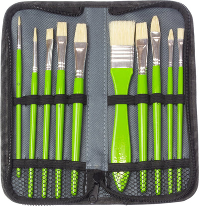 Kangaro brush set - oil paint - 10 pieces in case - k-840001