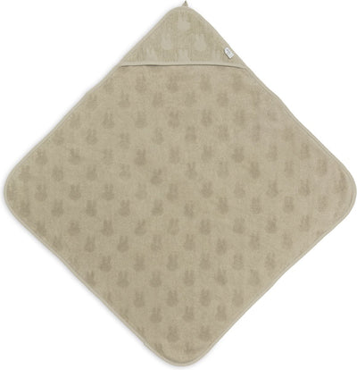 Jollein x Miffy - mantellina da bagno in spugna 75x75 cm - asciugamano per bambini con mantellina da bagno, scialle, poncho da bagno miffy jacquard - verde oliva