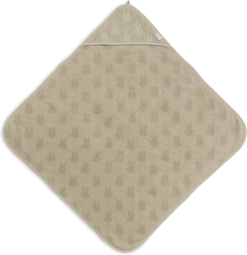 Jollein x Miffy - capa de baño de rizo 75x75cm - toalla de bebé con capa de baño, chal, poncho de baño miffy jacquard - verde oliva