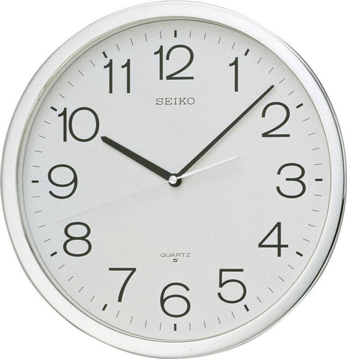 Seiko wall clock qxa020s - white round 36cm - plastic