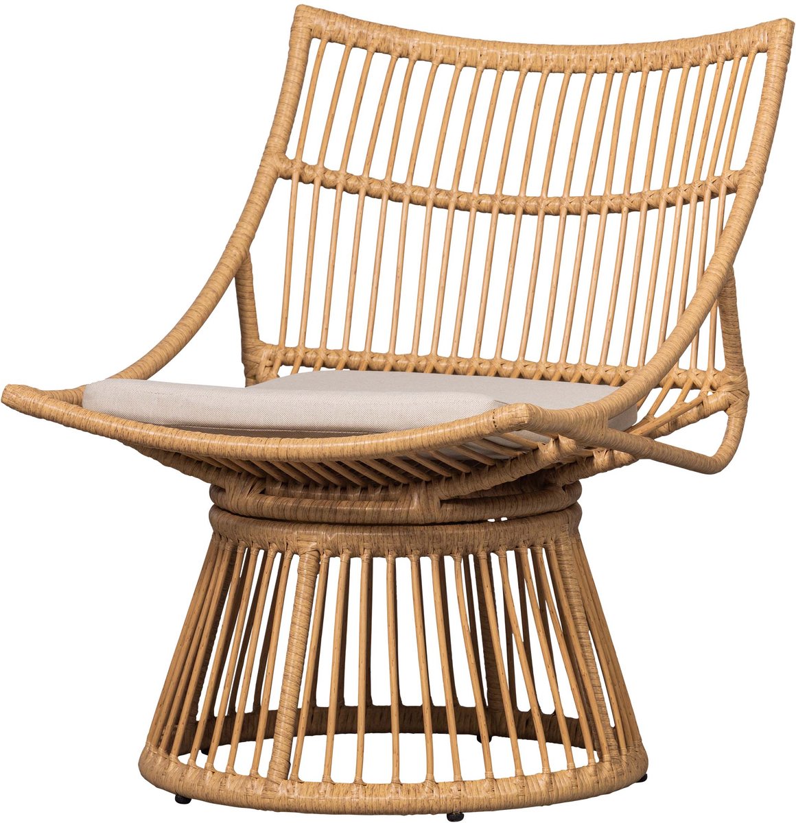 Sillón de madera alatna - mimbre - natural - 80x64x53