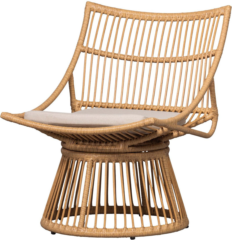 Sillón de madera alatna - mimbre - natural - 80x64x53