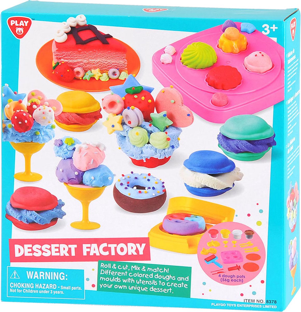 Gioca a dessert factory kleiset, 4 barattoli di argilla
