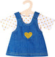 Abito da bambola a cielo con t-shirt dorato, 28-35 cm