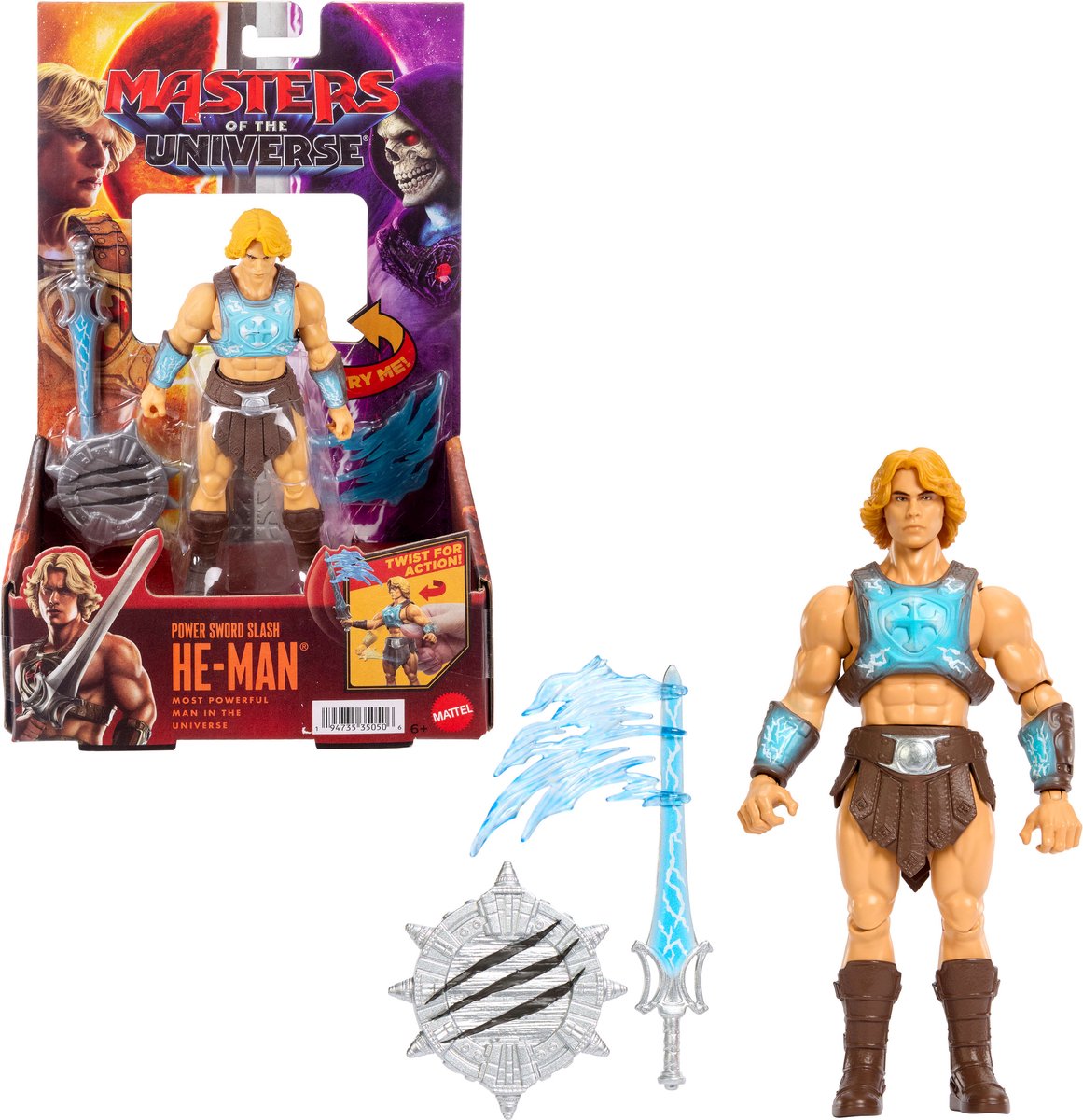 Personaggio del film Masters of the Universe 2026: He-Man con spada potenziata con funzione di rotazione e rilascio