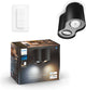 Philips hue pillar opbouwspot - warm- tot koelwit licht - 2 spots - zwart - 1 dimmer switch - gu10
