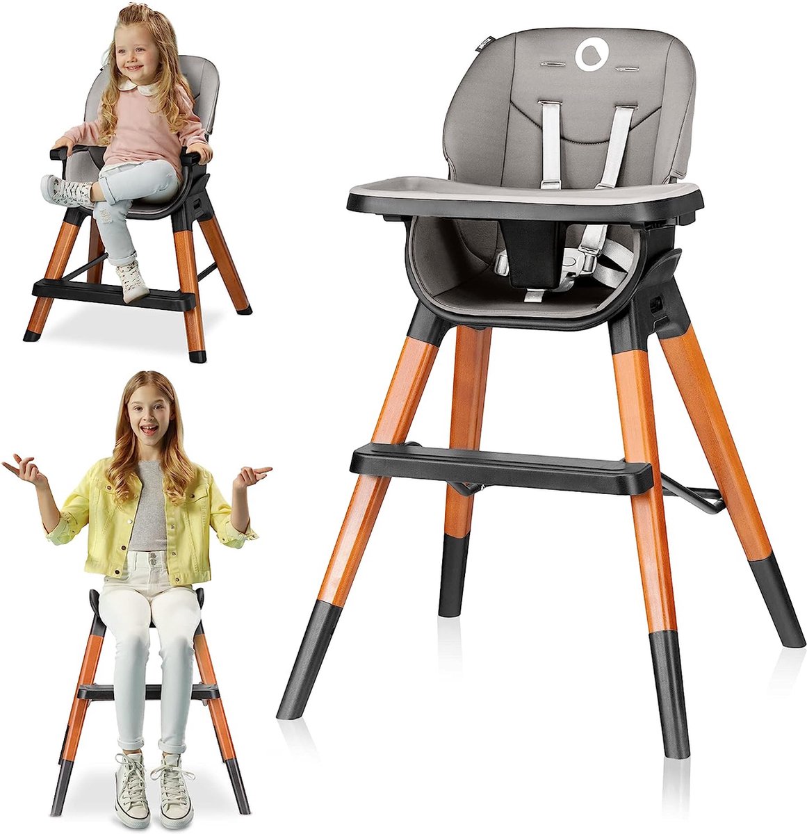 Lionelo mona - kinderstoel - 4in1 - antislip - gordel - 75kg