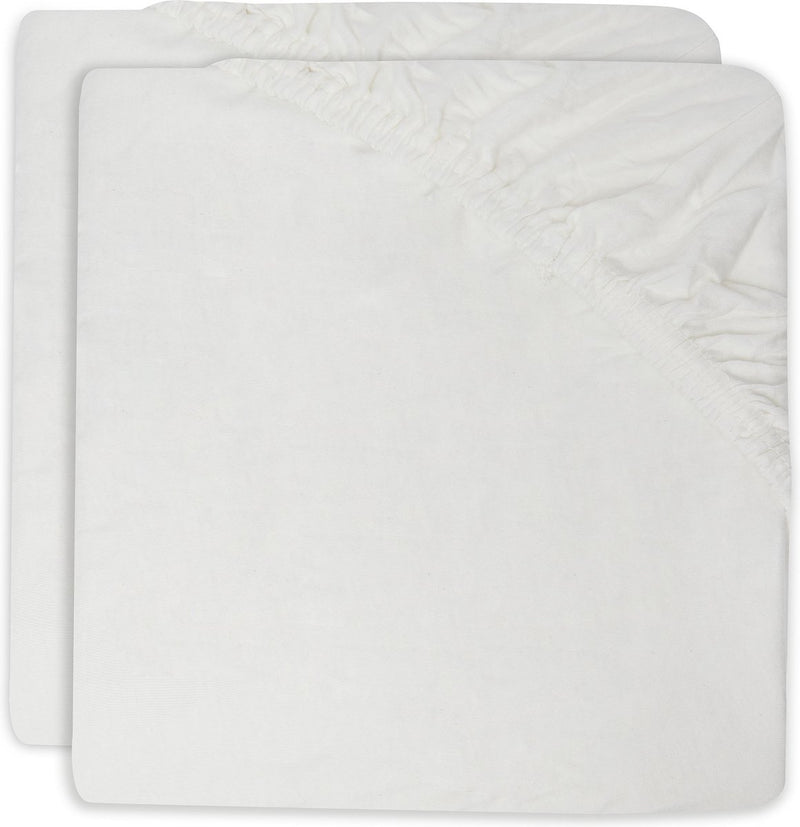 Jollein - lenzuolo con angoli culla jersey 40 50x80 90 cm - lenzuolo con angoli culla - cotone morbido - avorio - 2 pezzi