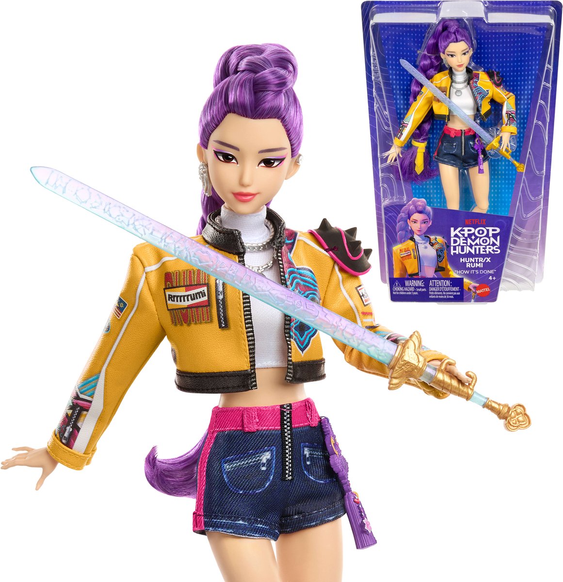 Mattel kpop demonhunters huntr x rumi - bambola alla moda