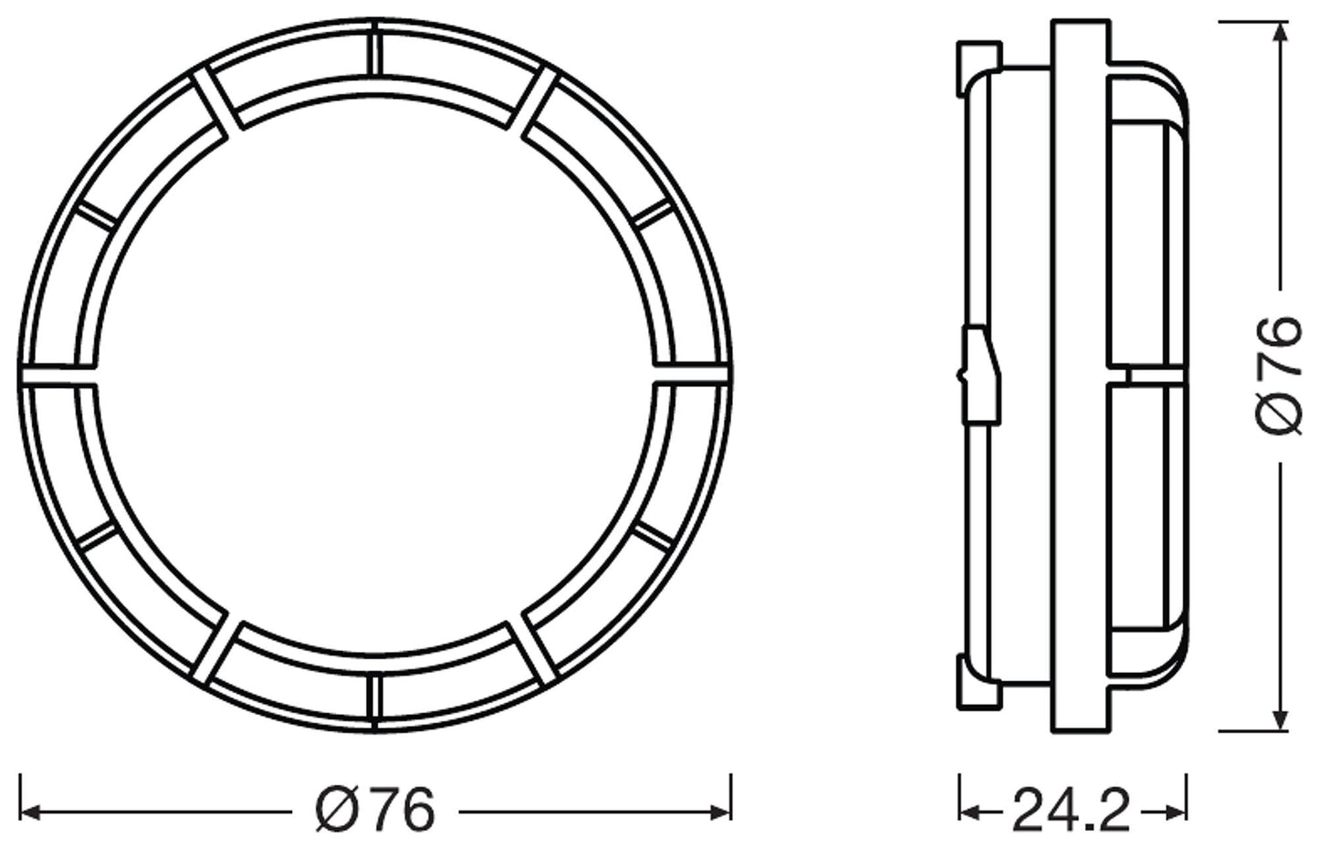 Tappo Osram, fari esterni Ø 76mm