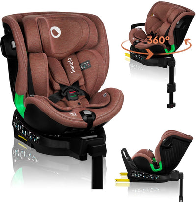 Lionelo harmony - i-size autostoel 4in1 - 360° draaibare - brede zitting - isofix + steunpoot - achterwaarts gericht tot 105 cm (18 kg) - 40 tot 150 cm - 0 tot 36 kg - side impact guard - rwf en fwf - bamboe hoes - dri-seat - hoofdsteun verstelbaar
