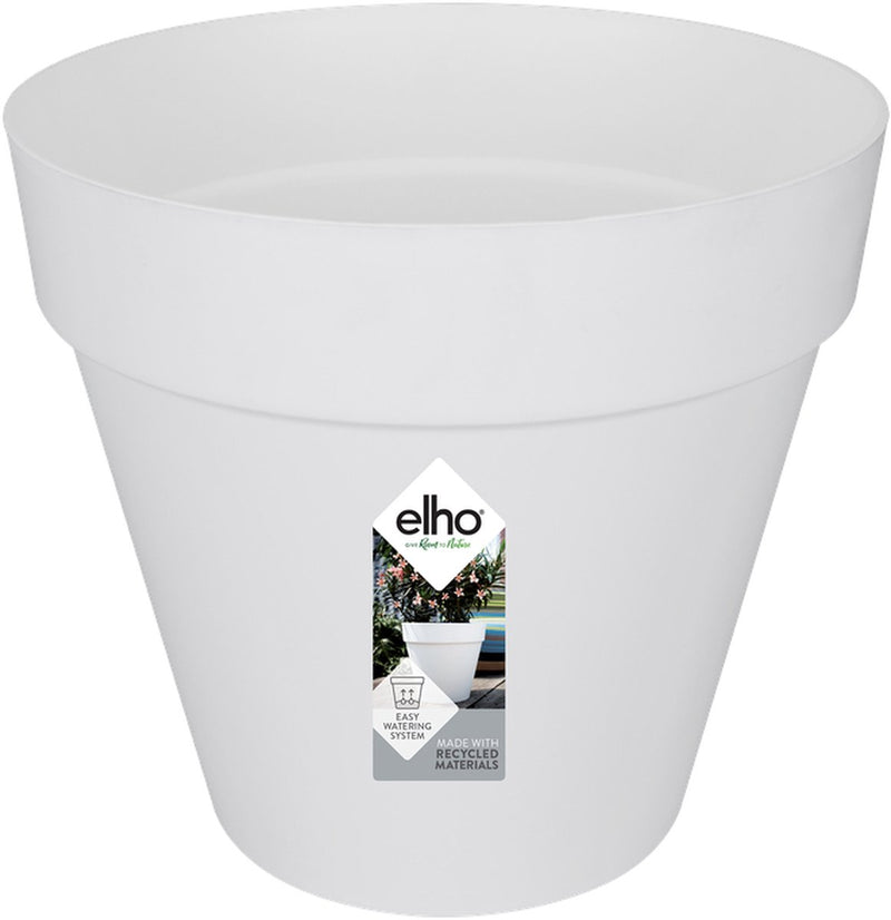 Elho loft urban round 20 - macetero de exterior - ø 19,3 x h 17,5 cm - blanco