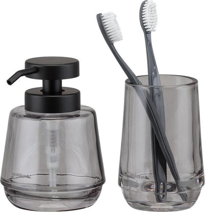 Sealskin mood - set de baño - dispensador de jabón 380 ml - vaso para cepillo de dientes - gris