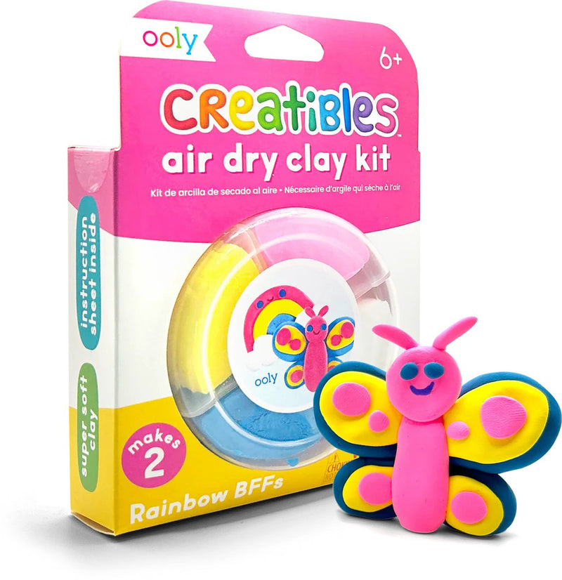 Ooly - creatibles - mini kit de arcilla seca al aire - Rainbow Bff's - 4 colores de arcilla