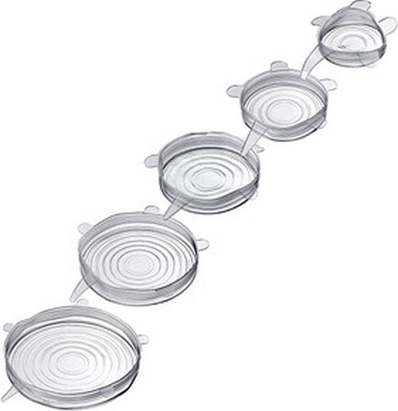 Westmark set van 5 silicone vershouddeksels transparant ø 6.5; 9.5; 14.5; 16.5 20.5cm