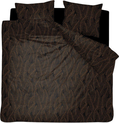 Damai bellezza - duvet cover - satin - 240x200 220 cm - black + 2 pillowcases 60x70