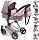 Bayer design - cochecito de muñecas neo vario - gris con mariposa