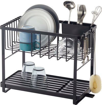 Yamazaki dish drainer - 2 levels - tower - black